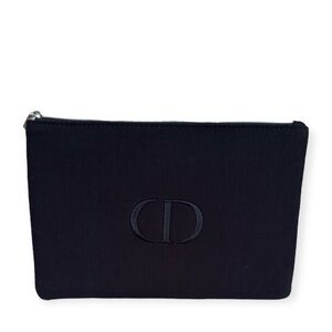 Christian Dior soft Beauty Black CD Flat Clutch Pouch Bag